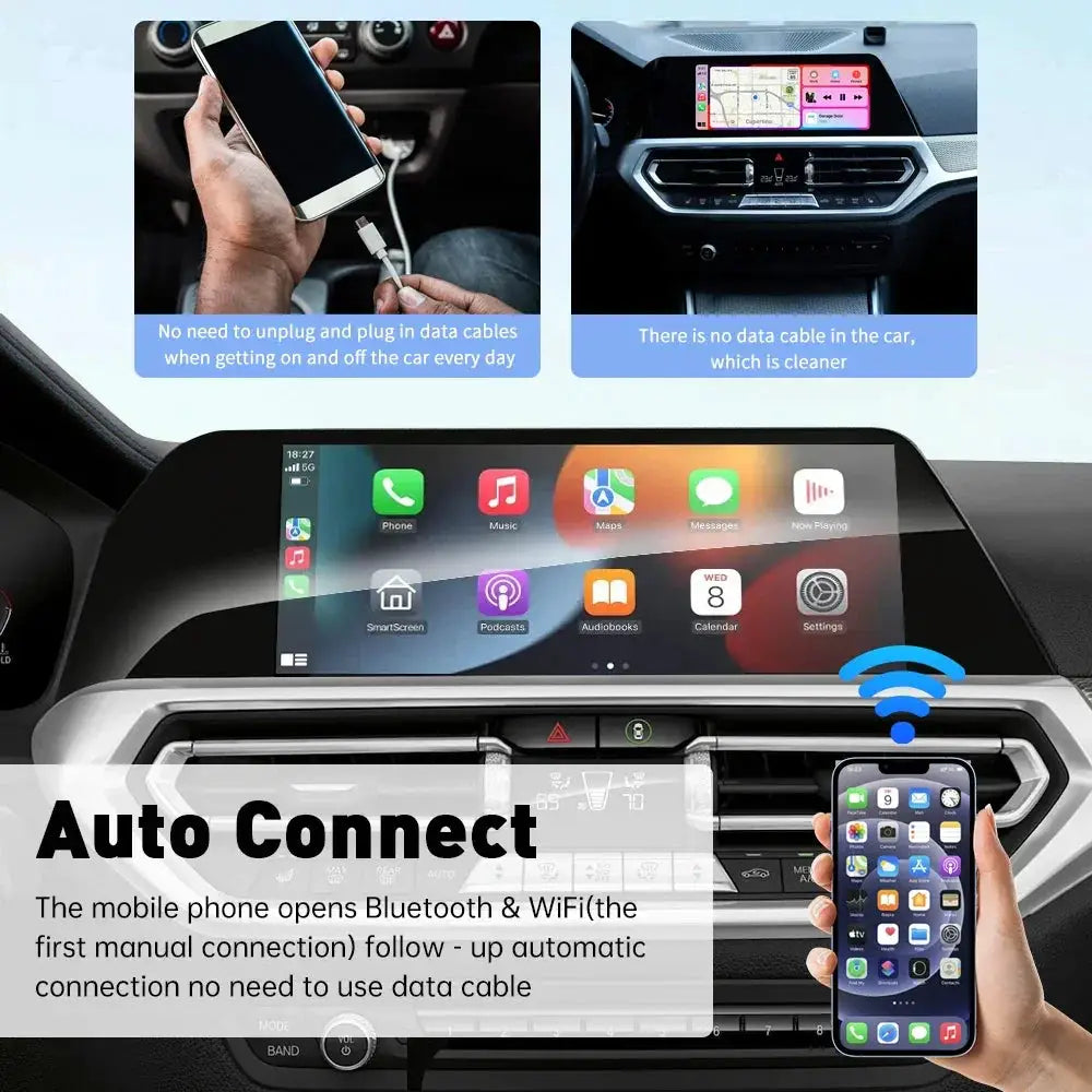XUDA 2In1 Wireless CarPlay AI Mini Box Android Auto Upgrade