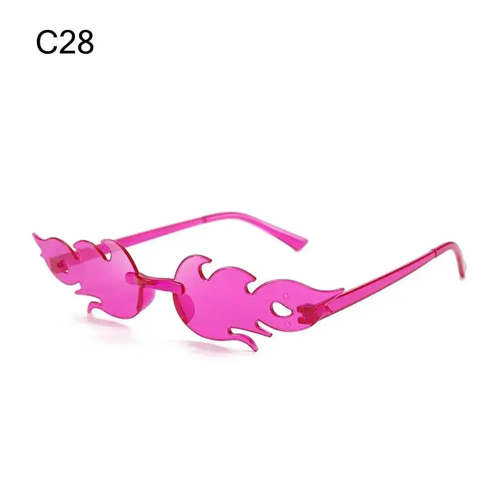 Rimless Flame Sunglasses For Women UV400 Protection