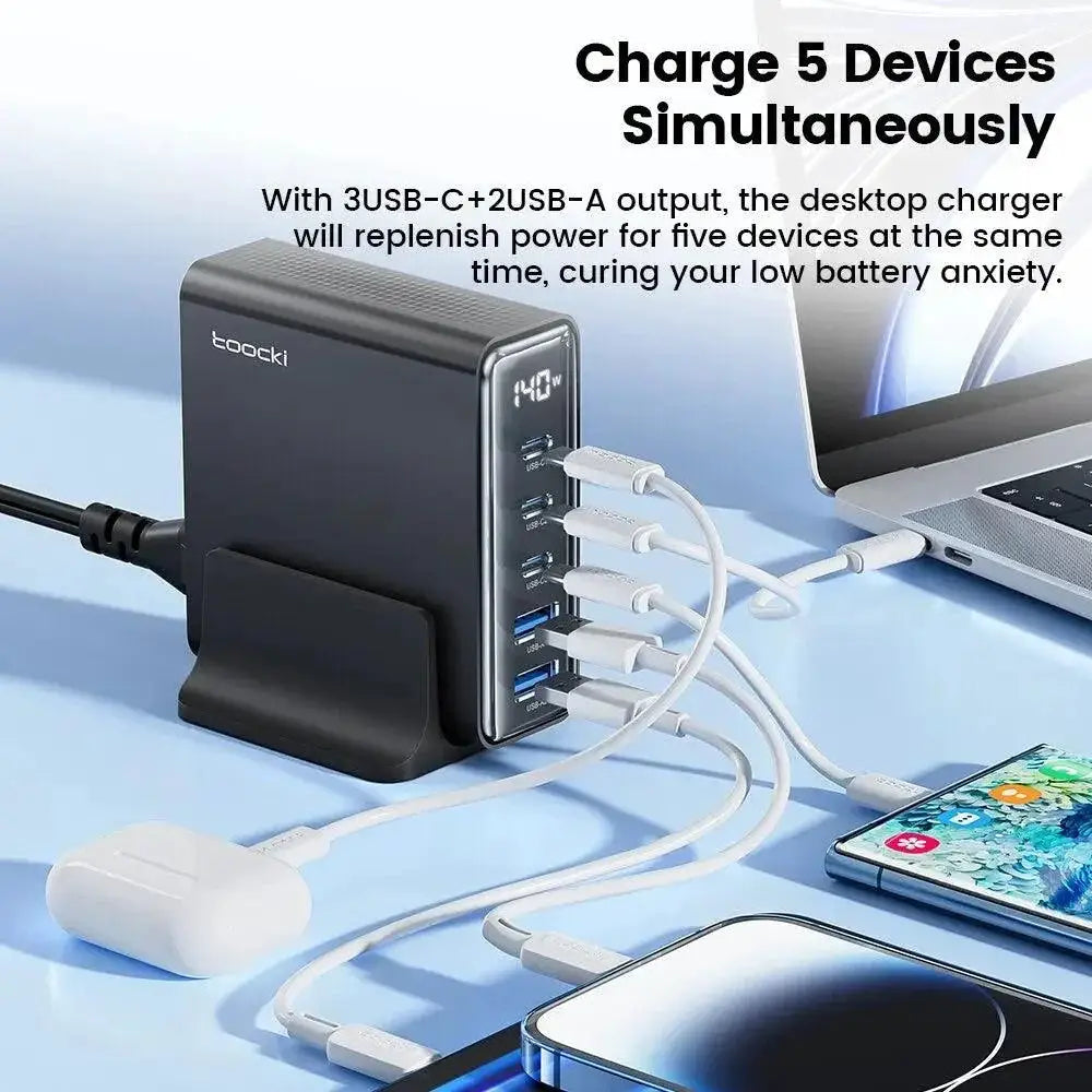 Toocki 140W GaN Fast Charging USB C Desktop Charger