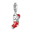 Silver Charm Pendant Christmas Stocking