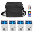 U'King 4PCS RGBUA UV LED Par Light 6x18W DMX