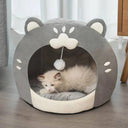 Cozy Cat-Shaped Pet Bed House Plush Breathable Design