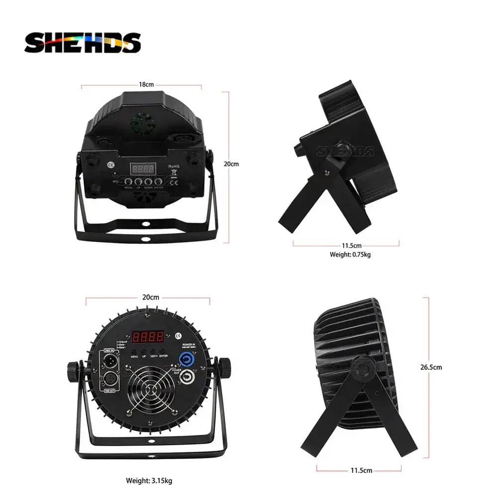 Shehds 2 Pack 18x18W LED Par Wash Lights for DJ Parties
