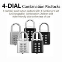 8-digit Combination Outdoor Button Waterproof Fixed Random Code Padlock Zinc Alloy Luggage Travel Smart Lock With Key Anti-theft