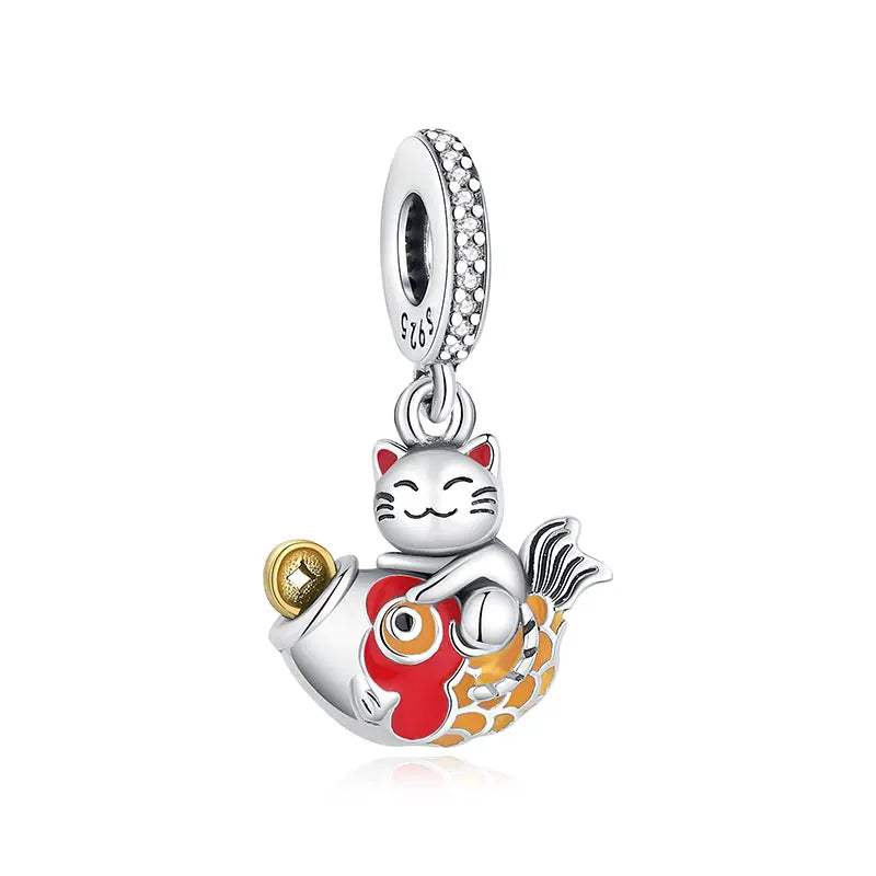Sterling Silver Charm Maneki Neko