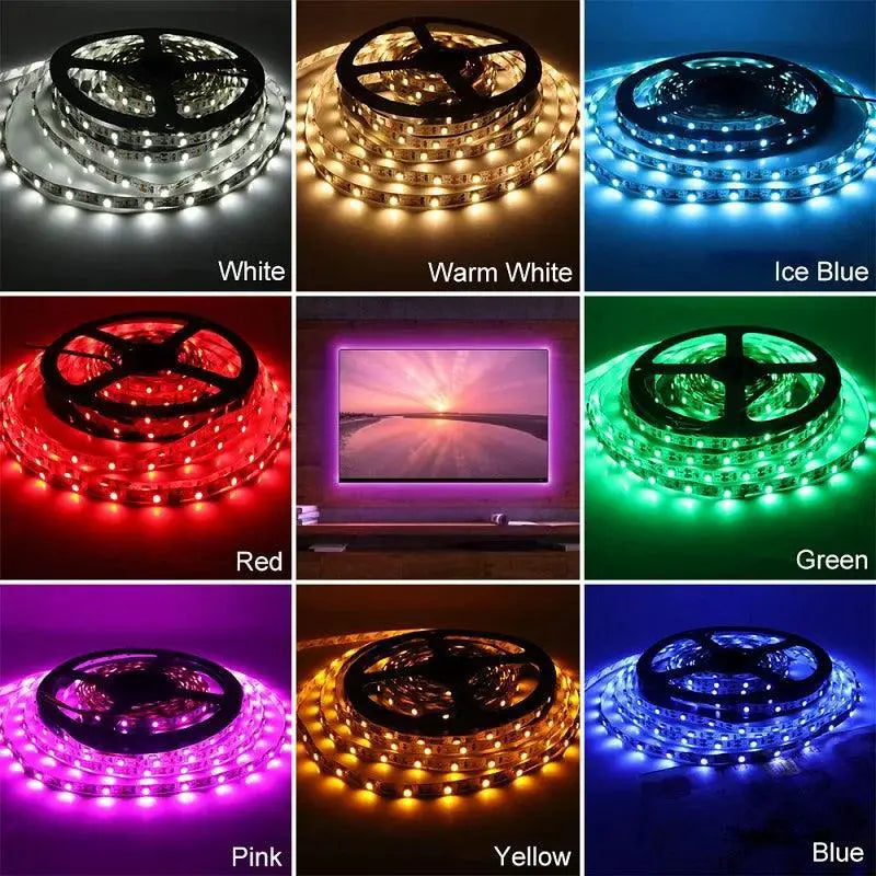 USB LED Light Strips RGB White Warm TV Home Lighting