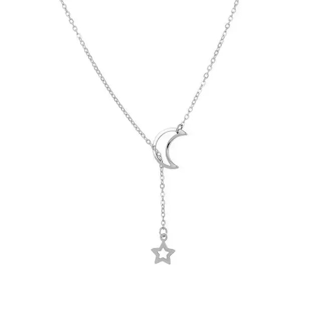 Moon Star Pendant Choker Necklace For Women Elegant