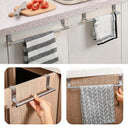 Stainless Steel Over Door Towel Rack Stylish Kitchen Organizer