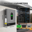 Datouboss three three zero zeroW Hybrid Solar Inverter two fourV Pure Sine Wave Inverter Charger five zero zero zeroW Pv Input one two zeroA Mppt Solar Charge Controller Off Grid Wifi Monitoring Ups one zeroMs Transfer