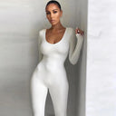 Sophisticated Brown Bodycon Jumpsuit Stylish Spandex Fashion Piece