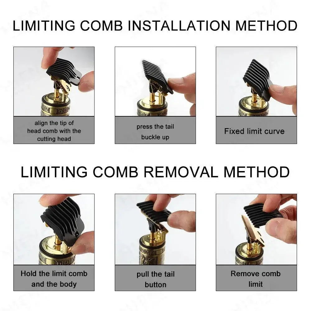 Gold LCD Electric Hair Clipper Trimmer For Effortless Style