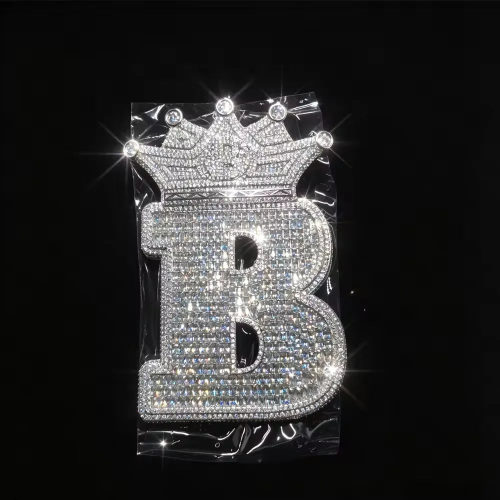 Iced Out Crown Initial Letter