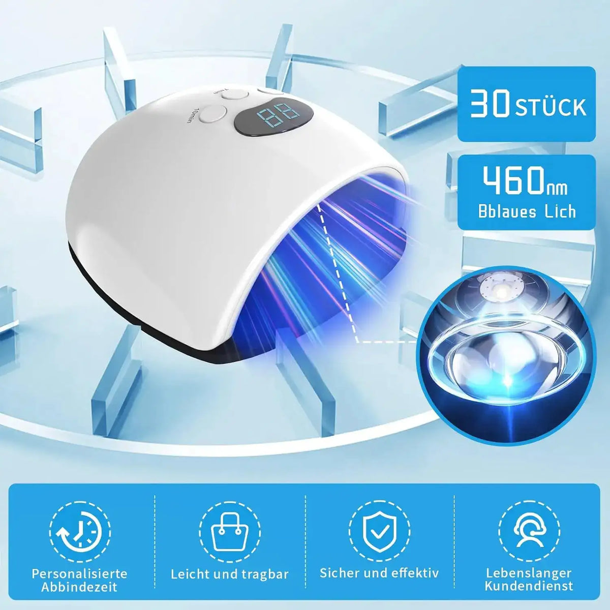 Fungal Nail Treatment Device Blue Light Therapy LEDs Toenail — product view 5