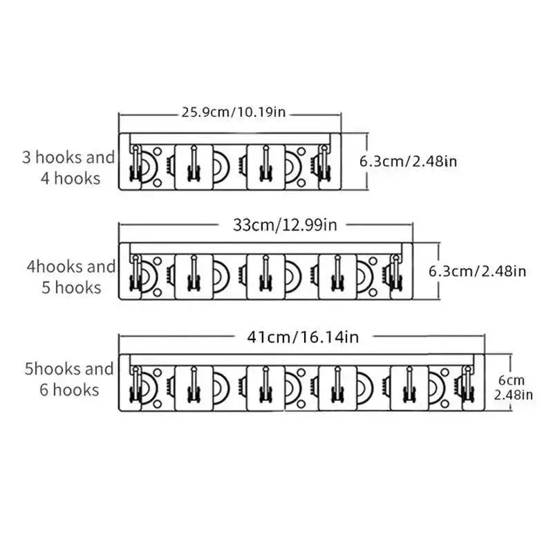 Wall Mounted Broom Hanger Shelf Multi Functional Holder