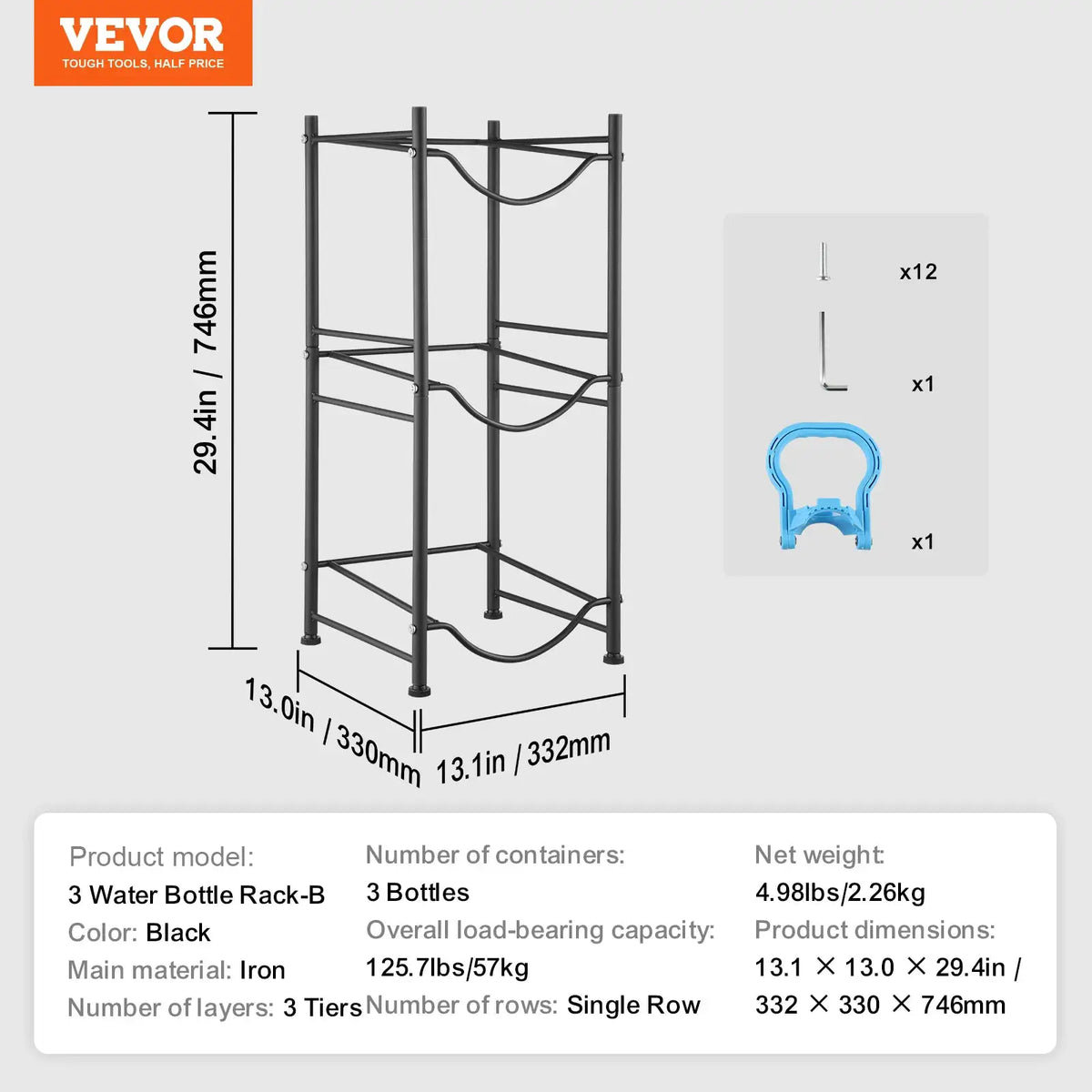 Tier Water Bottle Rack Black — product image 18