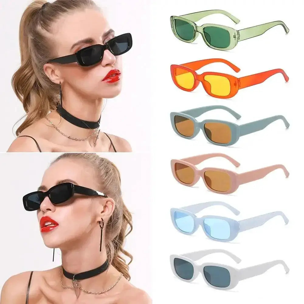 Retro 90s Rectangle Sunglasses Unisex Y2K UV400 Protection
