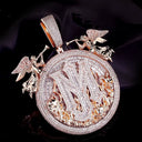 Gold Rose Gold Plated Cubic Zirconia Hip Hop Charm Fire