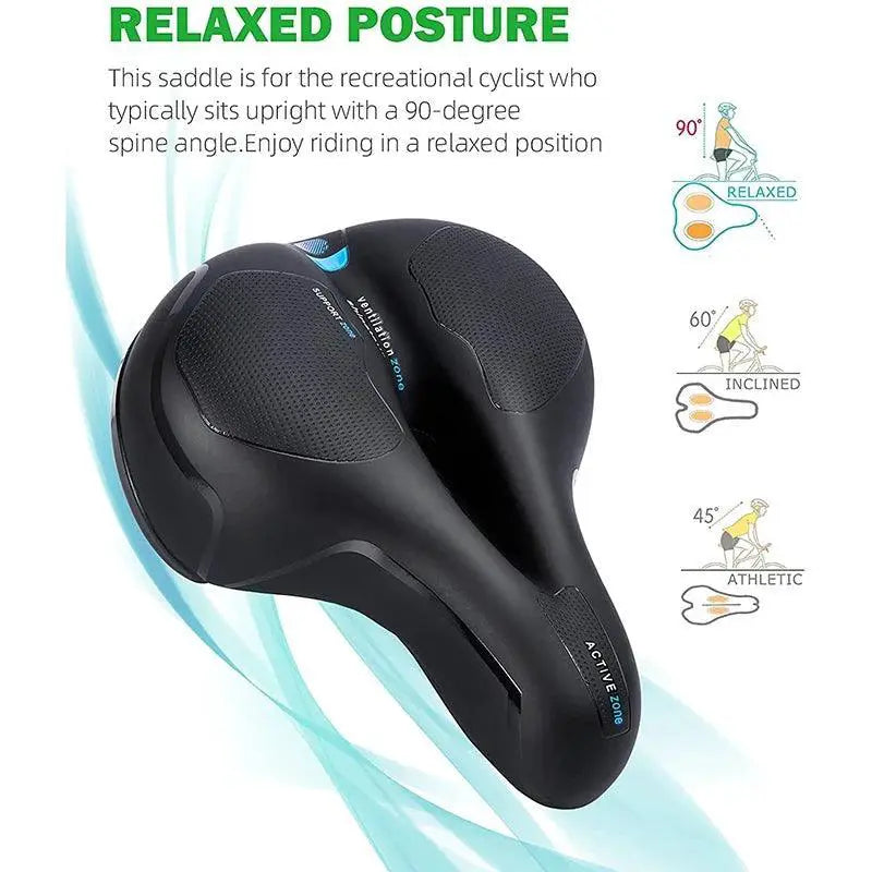 Waterproof Memory Foam Bike Seat With LED Taillight Comfort