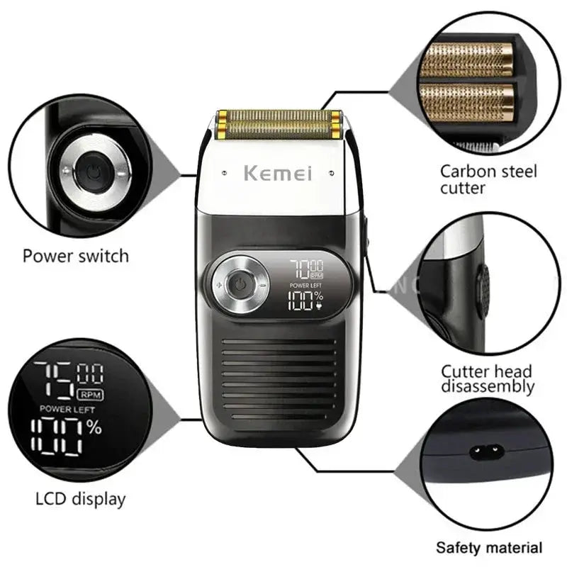 Rechargeable Hair Shaver For Men Electric Razor Device