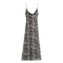 Backless Leopard Midi Dress For Women