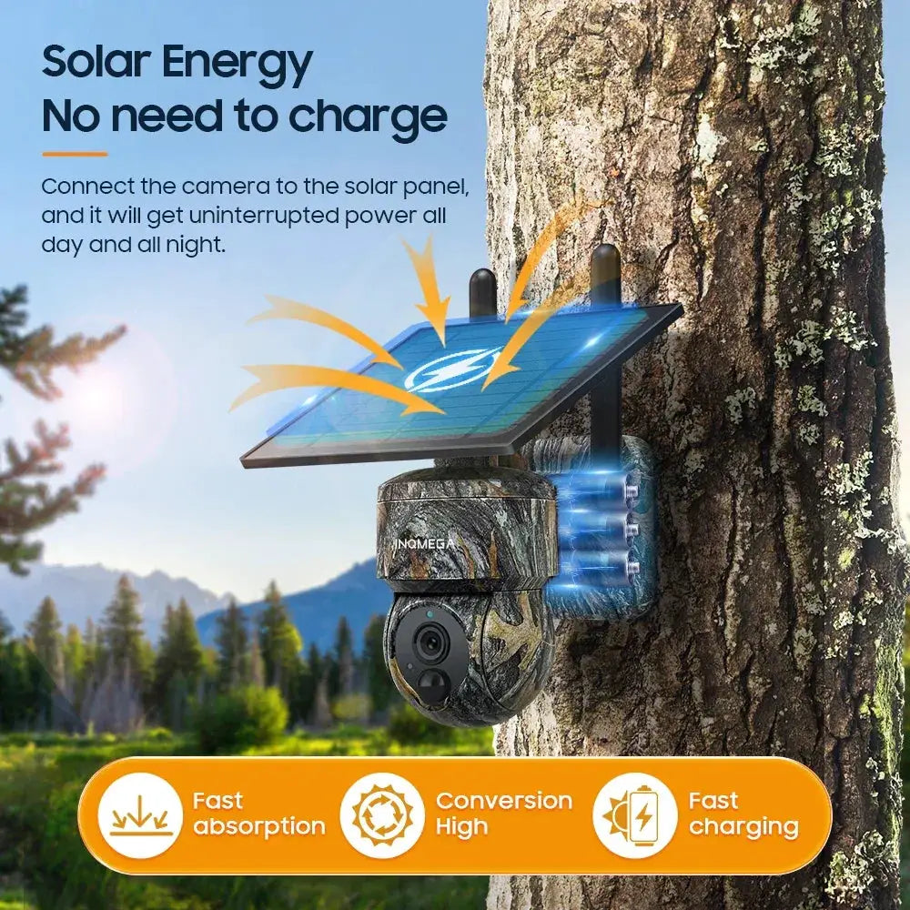 INQMEGA 5MP 4G Solar Security Camera IP66 Waterproof WiFi