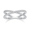 Moissanite Ring in Sterling Silver Crossover