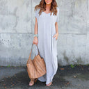 Loose Pocket Split Maxi Dress