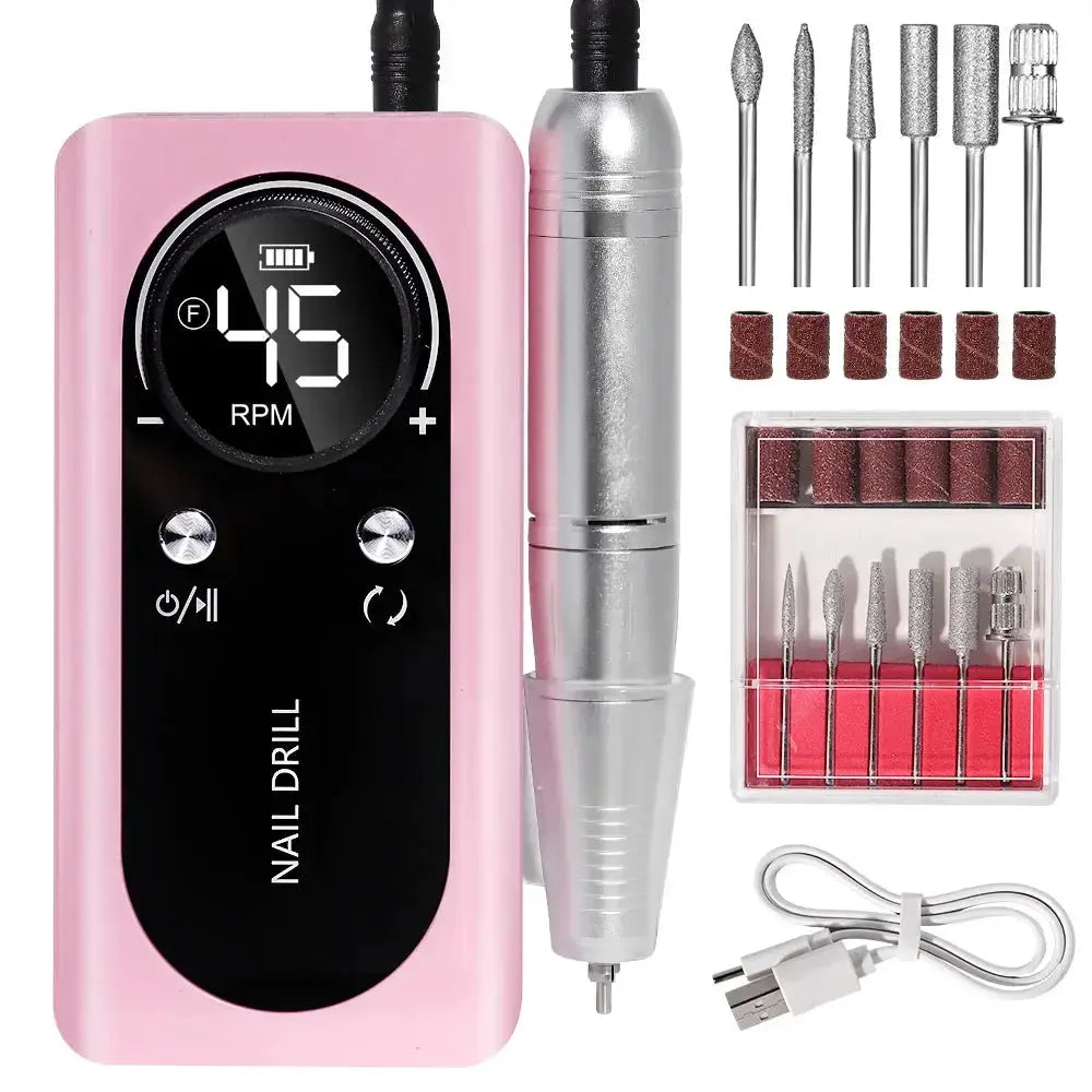 Professional 45000RPM Electric Nail Drill For Home And Salon