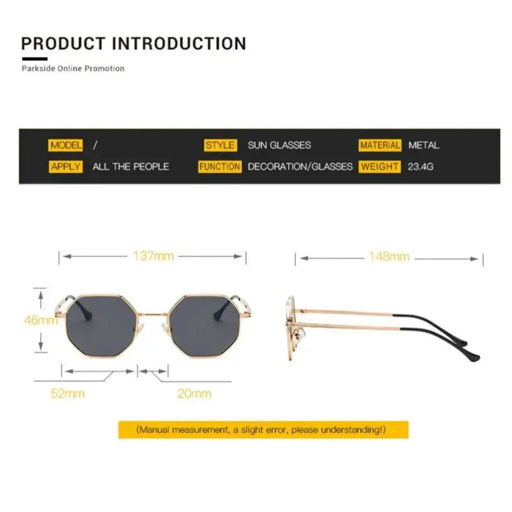 Vintage Octagon Metal Sunglasses For Men And Women 2024