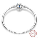 Sterling Silver Snake Chain Heart-shaped