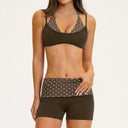 Fitness Set Women Stripes Polka Dot Capri
