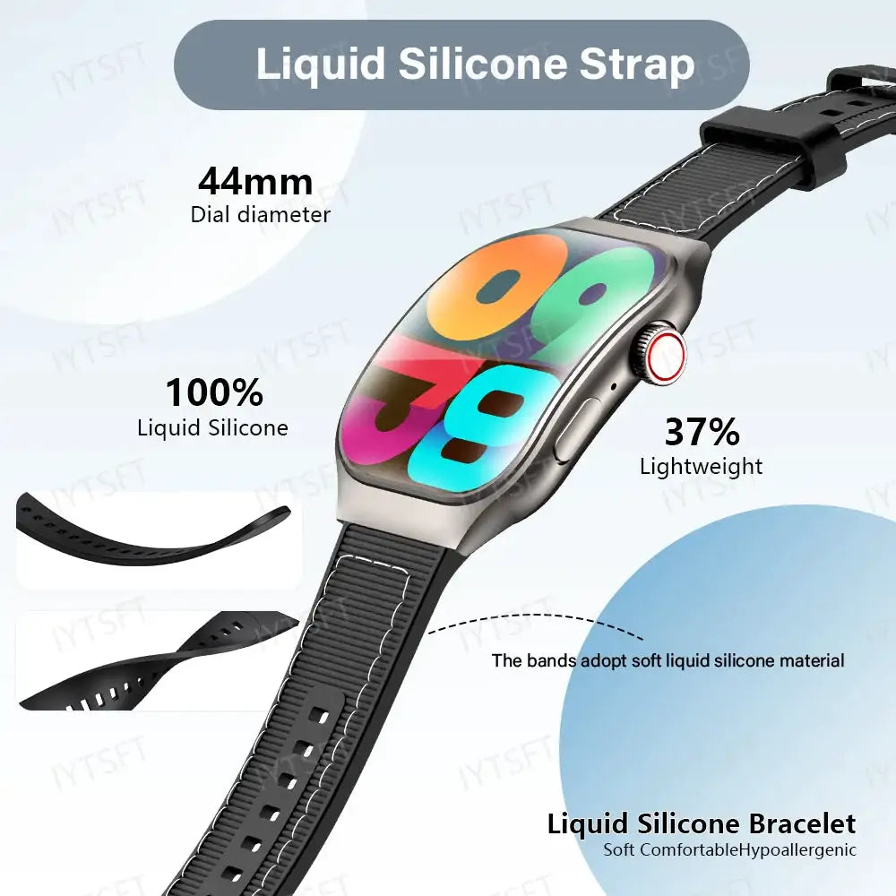LAXASFIT New Bluetooth Call Smart Watch for Men 2.01" HD Curved Screen Sports Watch Health Monitor Smart Watch for Android iOS