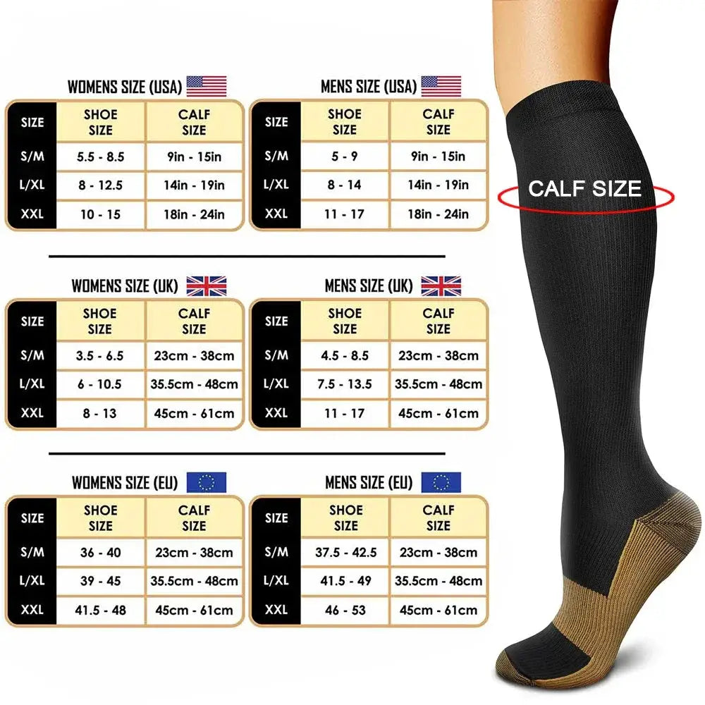 Knee High Copper Compression Socks For Ultimate Support