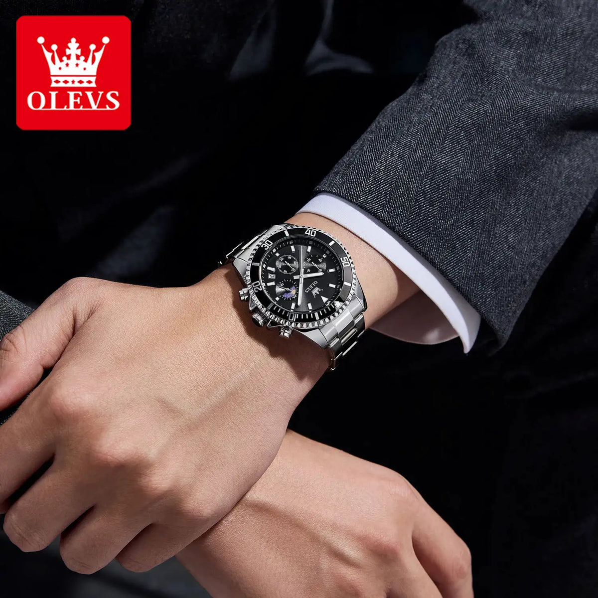 Olevs Men Diving Watch Moon Phase — product image 7