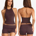 Women Yoga C-B Halter Open Back Top Slim - Flex