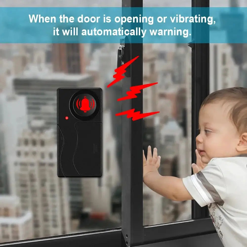 New 110dB Door And Window Vibration Alarm Wireless Anti-Theft Alarm With Remote Control Home Bicycle Security Burglar Alarm