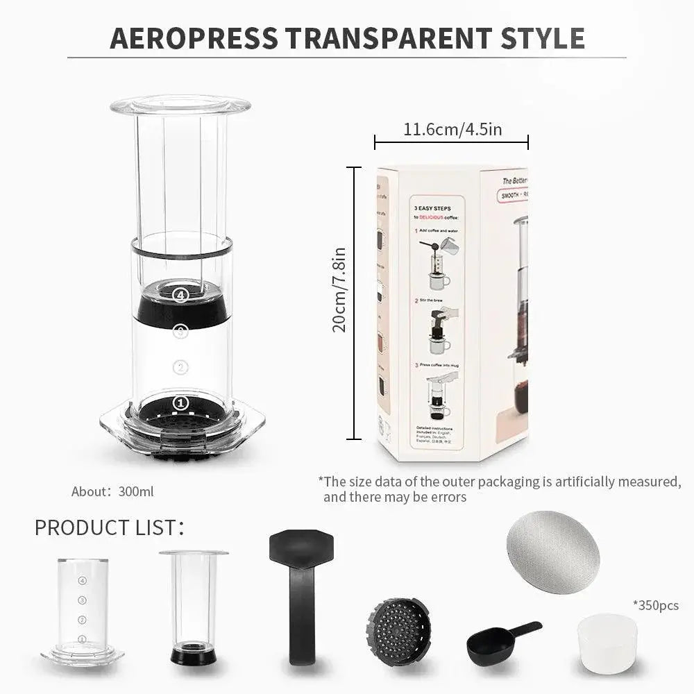 Cafemasy Transparent Espresso Coffee Maker Portable