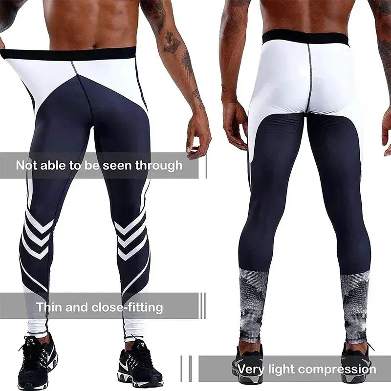 Mens Compression Running Leggings Quick Dry Athletic Tights