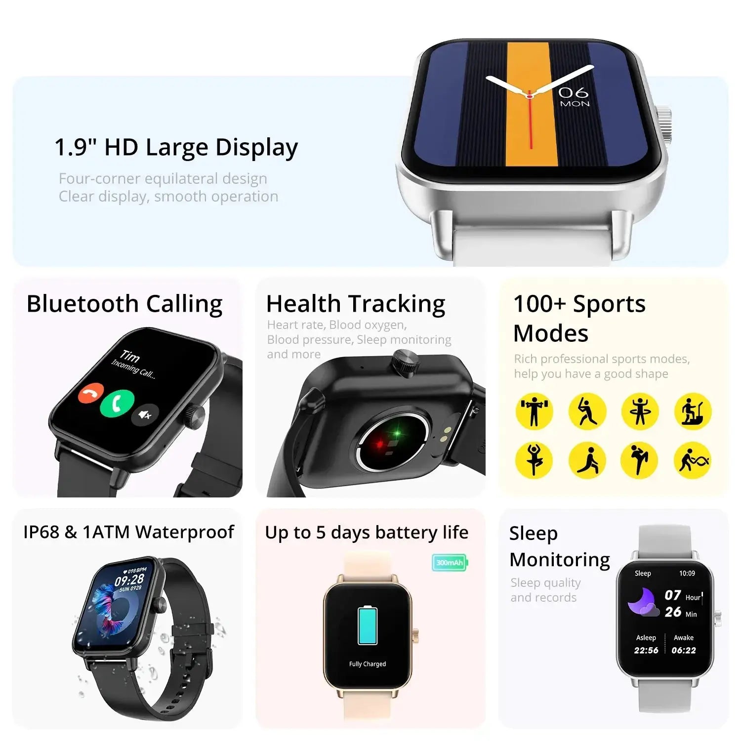 Colmi P81 Voice Calling Smart Watch 1.9 Inch Screen