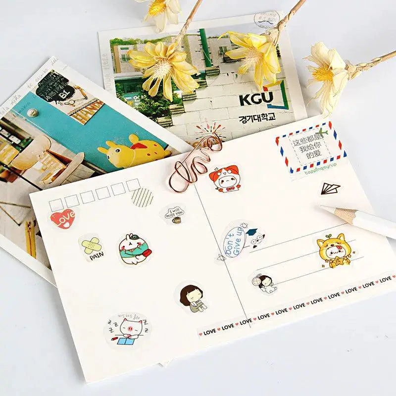 Cute Molang Rabbit Sticker Set for Scrapbook Projects