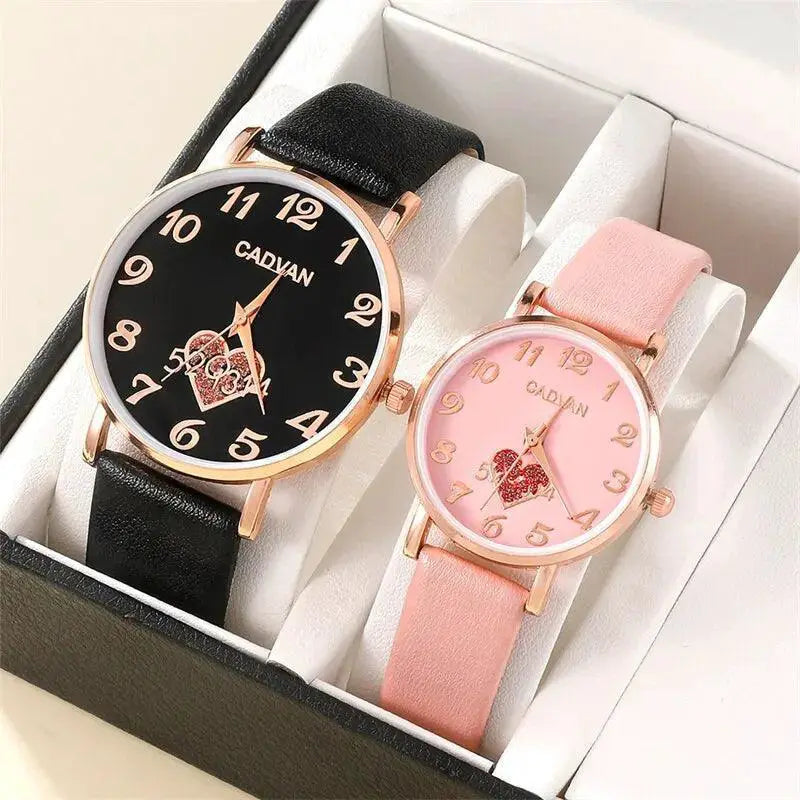 Luxury Leather Quartz Watches For Stylish Couples Set