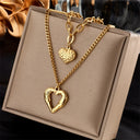 XIYANIKE 316L Stainless Steel Gold Color Love Heart Necklace