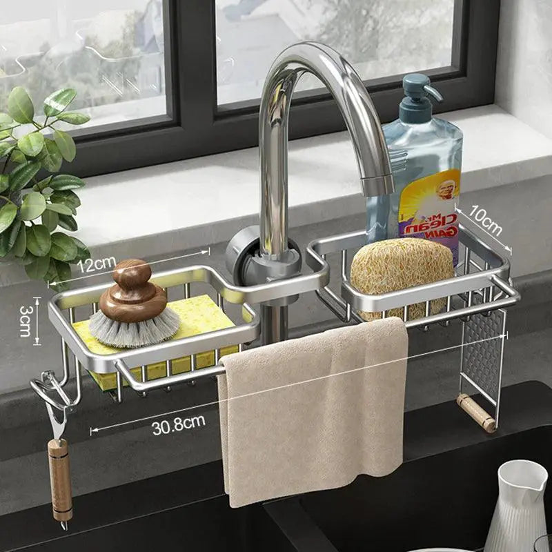 Aluminum Sink Caddy Space Saving Kitchen And Bath Organizer