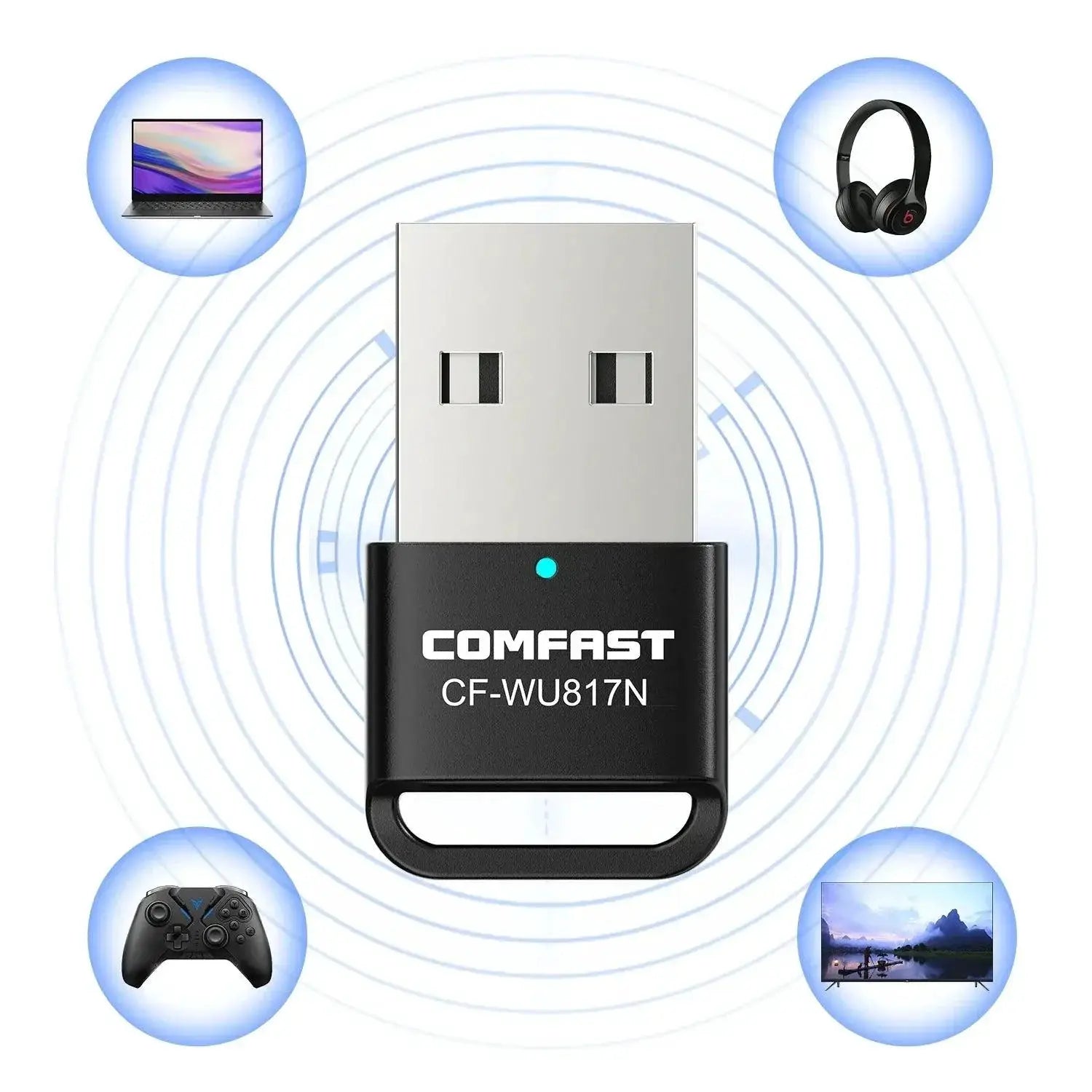 Mini USB WiFi Adapter With Antenna For Fast Internet Access