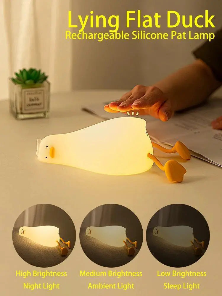 Duck Silicone Night Light For Kids Soft Glow Lamp Cute