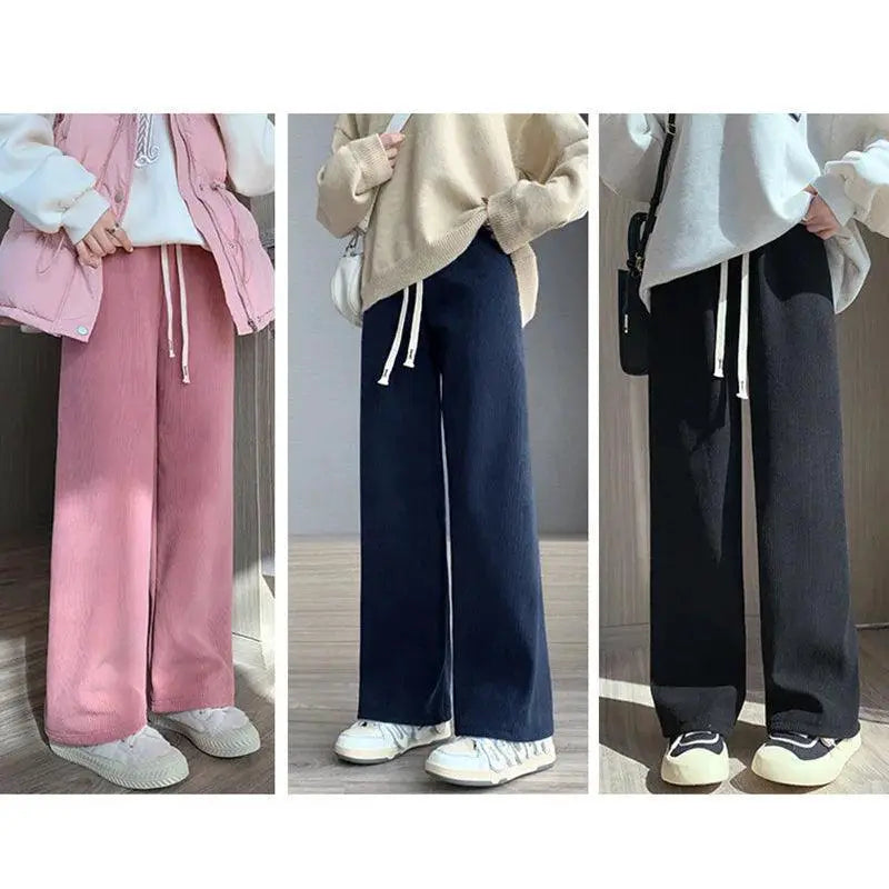 Chic Wide Leg Pants Elastic Waist Trousers For Spring