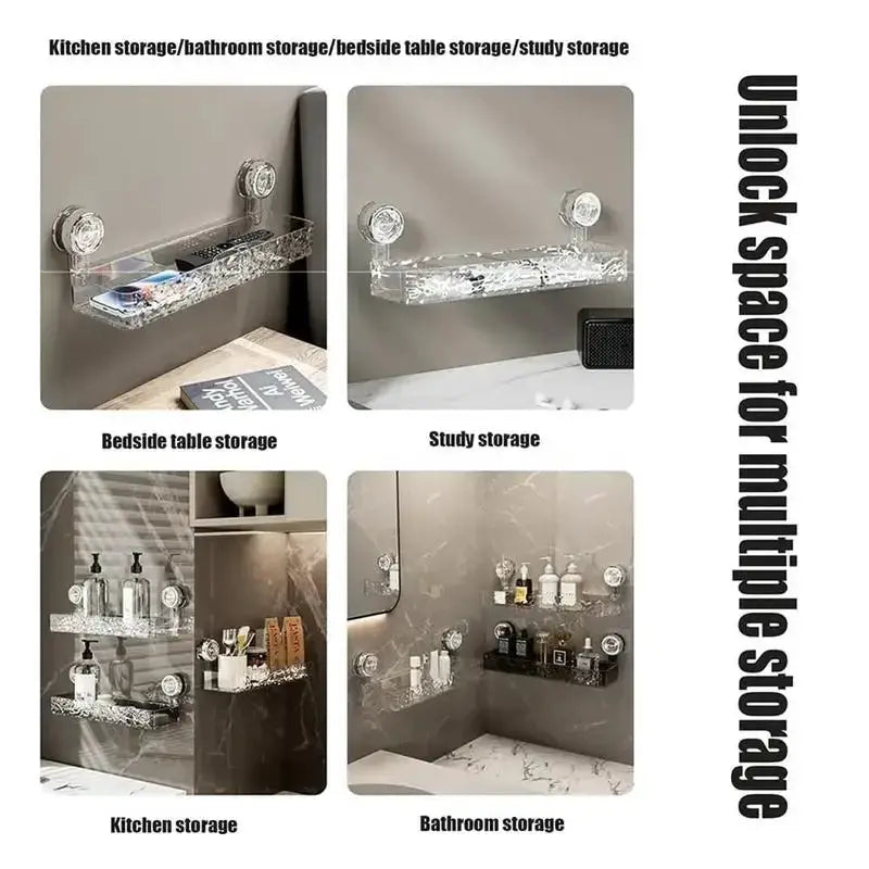 Suction Cup Rectangle Organizer Shelf No Drilling - OurLum.com