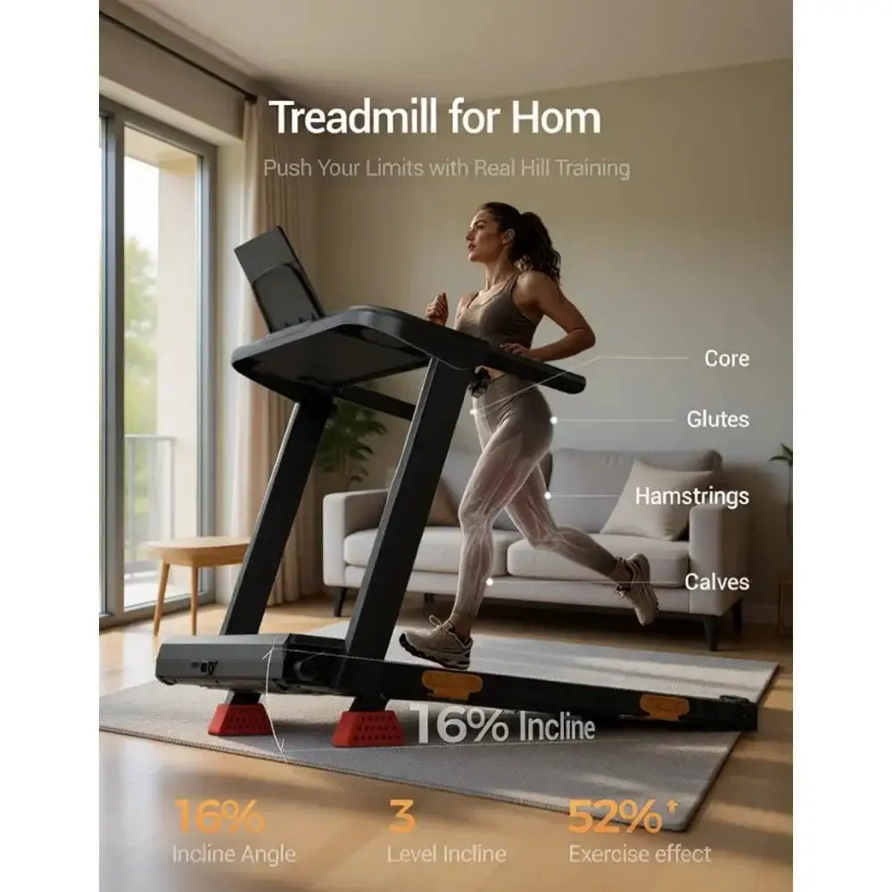 Portable 3-in-1 Foldable Treadmill with Incline Handle, 3.0HP Quiet Pad, 12 Modes, Three Screen