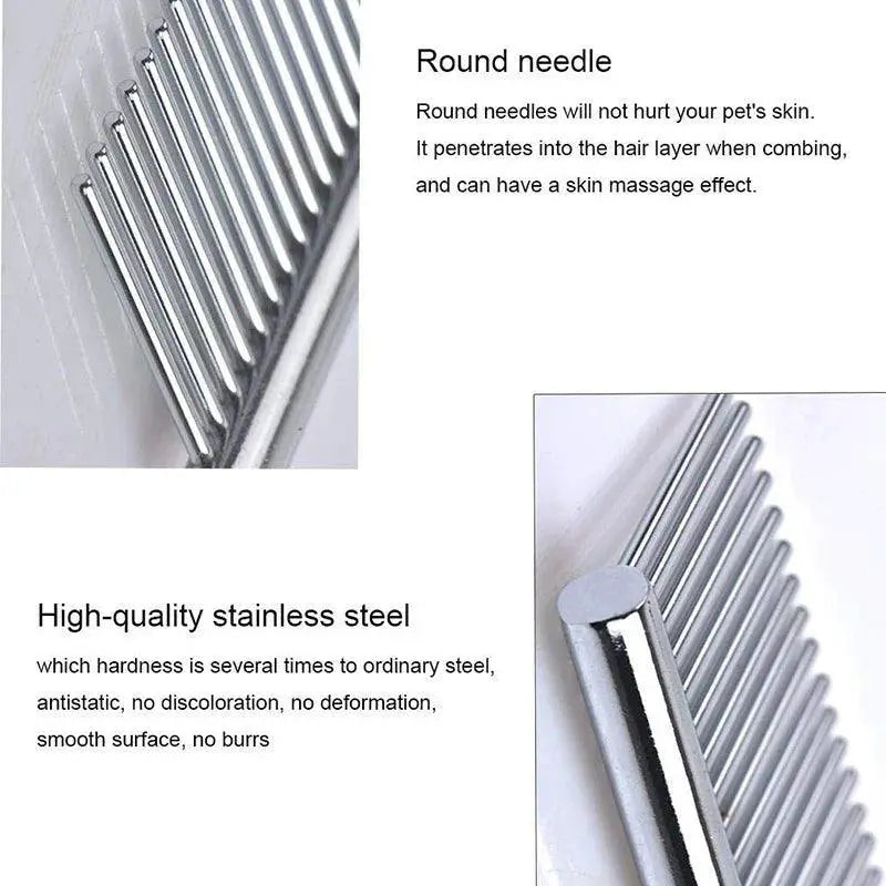Premium Stainless Steel Pet Grooming Comb for Dogs and Cats