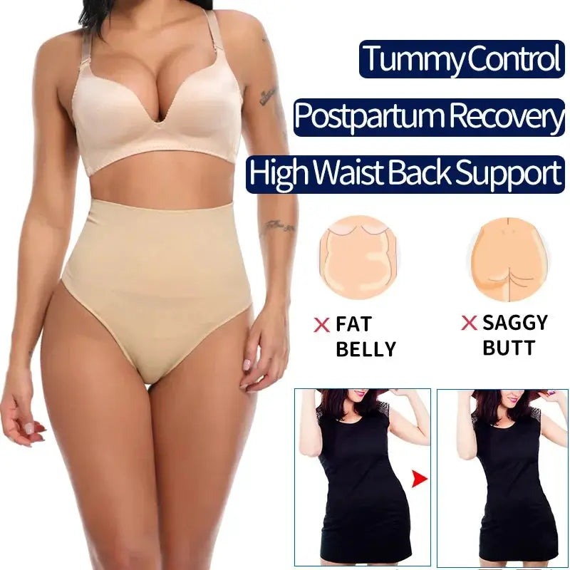 High Waist Tummy Control Thongs Slimming Shapewear Comfort